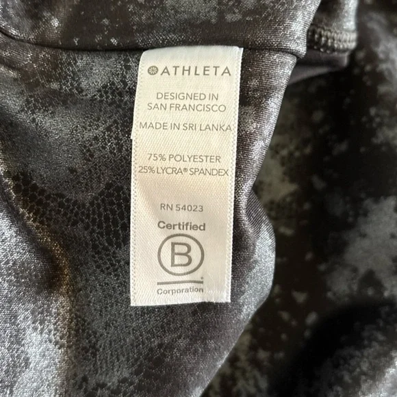 Athleta Elation Misty Lace Tight Legging Med Ultra High Rise Black Gray Metallic - Picture 2 of 12
